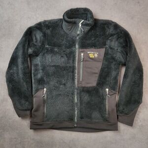 Mountain Hardwear Fleece Jacket Womens 12 Black Full Zip Polartec‎ USA Made